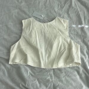 charcoal como linen top